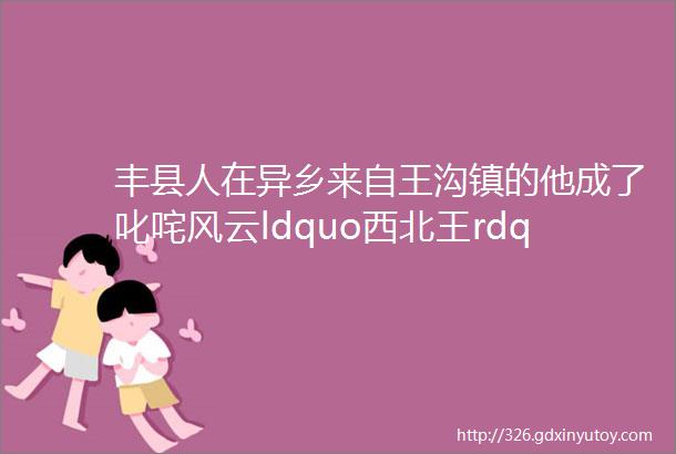 丰县人在异乡来自王沟镇的他成了叱咤风云ldquo西北王rdquo