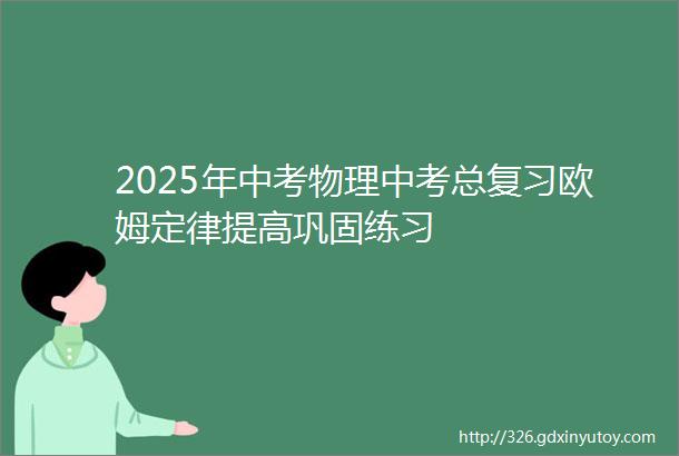 2025年中考物理中考总复习欧姆定律提高巩固练习