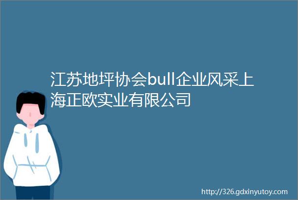 江苏地坪协会bull企业风采上海正欧实业有限公司